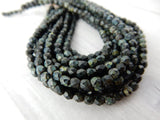 MATTE JET PICASSO Faceted Round Czech Beads, 3mm Czech Glass Beads Qty 50 Firepolished Tiny Black Czech Beads