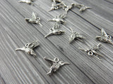 Hummingbird Charms, Antique Silver, Tierracast, Flying Bird Drops, Humming Bird, Bohemian Yoga Wrap Charm, Bulk Wholesale Charms