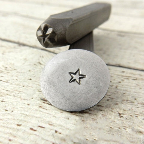 STAR Outline Metal Design Stamp 6mm  Design Stamp, Great Stamp for DIY Nautical or Outer Space Jewelry, Steel Stamp