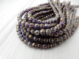 TANZANITE IRIS 5mm Melon Bead /Czech Glass Melons /Dark Purple Iris Pumpkin Beads /Great Shape and Size for Wrap Bracelets