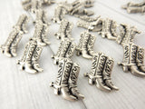 COWBOY BOOT Metal Buttons, Western Boots, 3/4" Button, Antique Silver 20mm, Qty 4 Great for Leather Wrap Clasps