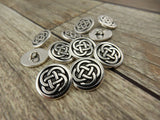 CELTIC KNOT Metal Buttons Tierracast 16mm Button, Qty 4 to 8, Silver Round Shank Celtic Buttons, Great Leather Wraps or Focal Clasps