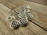 CELTIC KNOT Metal Buttons Tierracast 16mm Button, Qty 4 to 8, Silver Round Shank Celtic Buttons, Great Leather Wraps or Focal Clasps