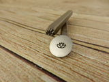 LOTUS FLOWER Metal Stamp, Outline Lotus Flower 5mm Design Stamp, Rated for Stainless Steel Stamping Blanks