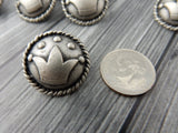 CROWN Button, Antique Silver Metal Button, 20mm Qty 4 Whimsical Court Jester Crown, Great Leather Wrap Clasps Clothing Buttons