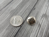 QUATRE FLEUR de Lis Metal Buttons / 1/2” Antique Silver / 13mm Quatre Foil Buttons / Qty 4 Leather Wrap Clasps / Petite Clothing Button