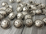 CROWN Button, Antique Silver Metal Button, 20mm Qty 4 Whimsical Court Jester Crown, Great Leather Wrap Clasps Clothing Buttons