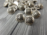 QUATRE FLEUR de Lis Metal Buttons / 1/2” Antique Silver / 13mm Quatre Foil Buttons / Qty 4 Leather Wrap Clasps / Petite Clothing Button