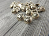 QUATRE FLEUR de Lis Metal Buttons / 1/2” Antique Silver / 13mm Quatre Foil Buttons / Qty 4 Leather Wrap Clasps / Petite Clothing Button