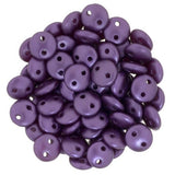 PEARL Coat PURPLE VELVET CzechMates Lentil Beads /2 hole Lentils /6 mm /Czech Glass /Full Strand 50 Beads