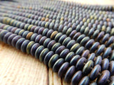 Matte IRIS BLUE Lentil Beads, Czech Glass Lentils, Qty 50 Beautiful Earthy Blue Discs, 2 hole 6mm Beads