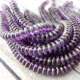 HALO Regal CzechMates Lentil Beads /2 hole /Gorgeous Gold Dusted Purple Lentils /6 mm /Czech Glass /Full Strand 50 Beads