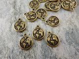 Earth Charm Drops, Antique Bronze, Tierracast Earth Charms, Qty 4 to 20, Planet Pendants, Tierra Cast Finding for Jewelry Making and Crafts