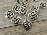 Open CELTIC KNOT Charms, Antique Silver, TierraCast Pendants, Knotwork, Qty 4 to 20, Yoga Meditaton Knot Work Charms