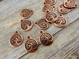 BIRD in a Tree Charms, Tierracast, Antique Copper, 19.5mm Tree of Life Pendants, Tierra Cast Meditation Yoga Wrap Bracelet Charms