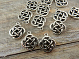 Open CELTIC KNOT Charms, Antique Silver, TierraCast Pendants, Knotwork, Qty 4 to 20, Yoga Meditaton Knot Work Charms