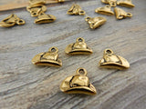 TierraCast COWBOY HAT Charms, Antique Gold, Western Charm Drop Pendants, Quantity 4 to 20, Tierra Cast, Southwest Charms