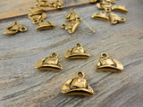 TierraCast COWBOY HAT Charms, Antique Gold, Western Charm Drop Pendants, Quantity 4 to 20, Tierra Cast, Southwest Charms