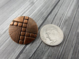 Tribal Pathways Button, Antique Copper Metal Button, 20mm Qty 4 Great Leather Wrap Clasps Clothing Buttons