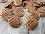 Tribal Pathways Button, Antique Copper Metal Button, 20mm Qty 4 Great Leather Wrap Clasps Clothing Buttons