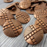 Tribal Pathways Button, Antique Copper Metal Button, 20mm Qty 4 Great Leather Wrap Clasps Clothing Buttons