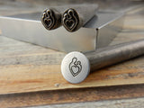 Mother and Child Heart Metal Stamp, Mother's Love Mom and  BabyHeart Outline Design Stamp, 3/8" Stamping Tool for DIY Jewelry