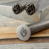 Mother and Child Heart Metal Stamp, Mother's Love Mom and  BabyHeart Outline Design Stamp, 3/8" Stamping Tool for DIY Jewelry