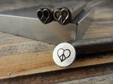 PEACE HEART Metal Stamp, Peace Sign Design, Outline Stamp, 7mm, Stamping Tool for DIY Jewelry