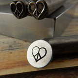 PEACE HEART Metal Stamp, Peace Sign Design, Outline Stamp, 7mm, Stamping Tool for DIY Jewelry