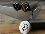 PEACE HEART Metal Stamp, Peace Sign Design, Outline Stamp, 7mm, Stamping Tool for DIY Jewelry