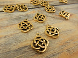 Open CELTIC KNOT Charms, Antique Gold, TierraCast Knotwork Pendants, Qty 4 to 20 Charms, Yoga Meditaton Knot Work Charms