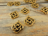 Open CELTIC KNOT Charms, Antique Gold, TierraCast Knotwork Pendants, Qty 4 to 20 Charms, Yoga Meditaton Knot Work Charms