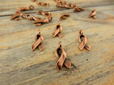 Awareness Ribbon Charms, Antique Copper, Tierracast, 17mm Cancer Awareness Drop Charms, Great Charm for Jewelry, Bracelet Wraps