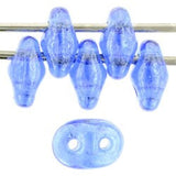 Sapphire Luster Superduos 2/5mm 10 Grams / Blue SuperDuo Beads / Czech Matubo Seed Beads/ Two Hole 2x5mm Super Duos