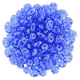 Sapphire Luster Superduos 2/5mm 10 Grams / Blue SuperDuo Beads / Czech Matubo Seed Beads/ Two Hole 2x5mm Super Duos