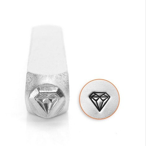 DIAMOND Metal Stamp ImpressArt 6mm, Bling Gem Stone, Tool for Stamped DIY Jewelry, Gemstone Design, Steel Stamp