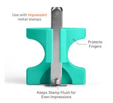 Simple Strike Jig for Holding 6mm ImpressArt Metal Stamps Plus 6 mm Heart Outline Stamp, Stamping Jig, Finger Saver, Holder - LakiKaiSupply