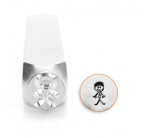 Daddy Stick Figure Metal Stamp ImpressArt Design Stamp 7mm Jewelers Tool For Stick People Family Jewelry, Steel Stamp