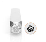 Hibiscus Metal Stamp, ImpressArt Design Stamp, 6mm Flower Stamp, Hawaiian Aloha Stamp,