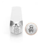 Skull & Bones Design Metal Stamp 6mm Metal Stamping Jewelry Impressart Skull and Crossbones Halloween Goth Stamp, Steel Stamp