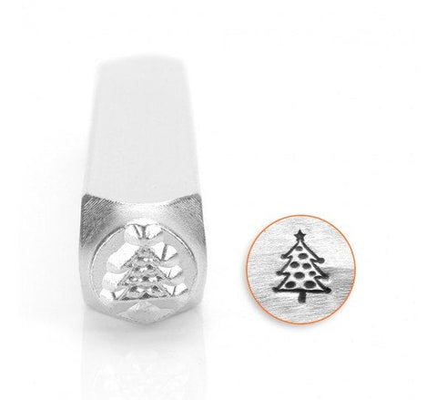 Christmas Tree Metal Stamp 6 mm, ImpressArt Xmas Tree Stamp, Winter Holiday Jewelry Making Steel Punch Stamping, Winter Stamp, Steel Stamp