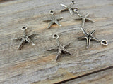 TierraCast Seastar Charm, Star Fish Charms, Starfish Sea Life Charms Antique Silver, Ocean Charms Three Dimensional Tierra Cast, Beach Charm