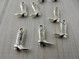 COWBOY BOOT, Tierracast, Antique Silver Boot Charms, Western Charm Drop Pendants, 20mm Tierra Cast, Southwest Charms