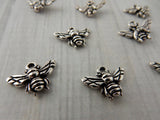 TierraCast BEE CHARMS Antique Silver / Honeybee Charm 15mm Double Sided Honey Bee Charm / Garden Charms / Gift for Crafter /  DIT Gift