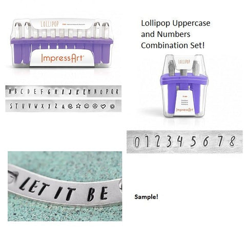 ImpressArt LOLLIPOP Stamp Set, Uppercase and Numbers Stamp Kits, 4mm, Upper Case and Numbers Combination Set