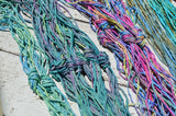 Sea Breeze Silk Cords Hand Dyed Silk Cords, Hand Sewn Strings, Qty 1 to 25 Cords 2-3mm Jewelry Making Craft Cord, Blue, Tan, Green, Brown