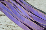 Lavender Fields, Hand Dyed Silk Ribbons, Qty 5 Crinkle Silk Ribbon Strings Purple Lavender Lilac, Wrap Bracelets, Bridal Flower Bouquet Trim