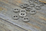 SWIRL Button, Oval Metal Buttons, Antique Pewter, Dark Silver Tierracast 17 mm Qty 4, Great Leather Wrap Clasps or Clothing Buttons