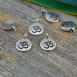 OM Charms, Antique Silver, TierraCast, Om Pendants, Tiny Om Charm Drops, Qty 4 to 20, Yoga Meditaton Wrap Bracelet Charms