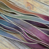 EARLY HARVEST 5 Silk Ribbons Hand Dyed and Sewn Watercolor Jamnglass. Silk Ribbon for Jewelry, Necklaces and Bracelet Wraps